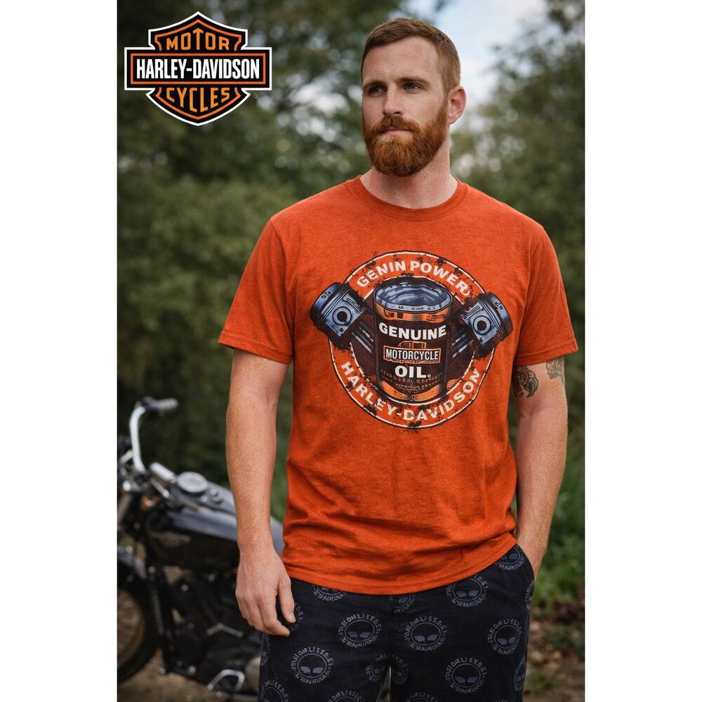 Harley-Davidson Bud’s Evansville IN Graphic T-Shirt – Orange